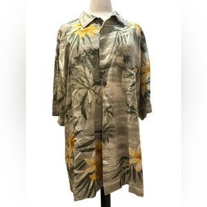 Tommy Bahama Green and Cream Tropical Shirt
